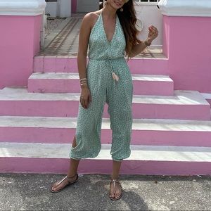 Olivaceous Halter Jumpsuit